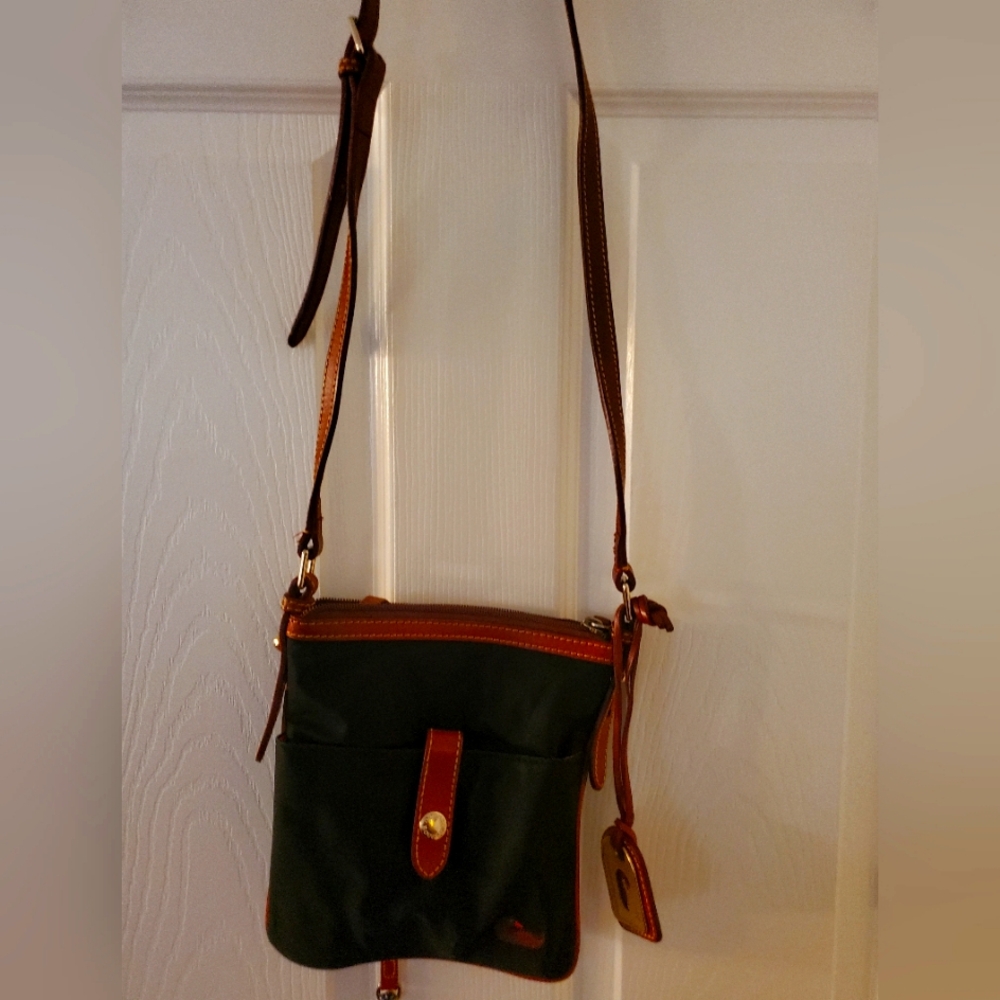Dooney & Bourke Nylon and Leather Trim Crossbody Pouchette Bag Black - Pre-Owned